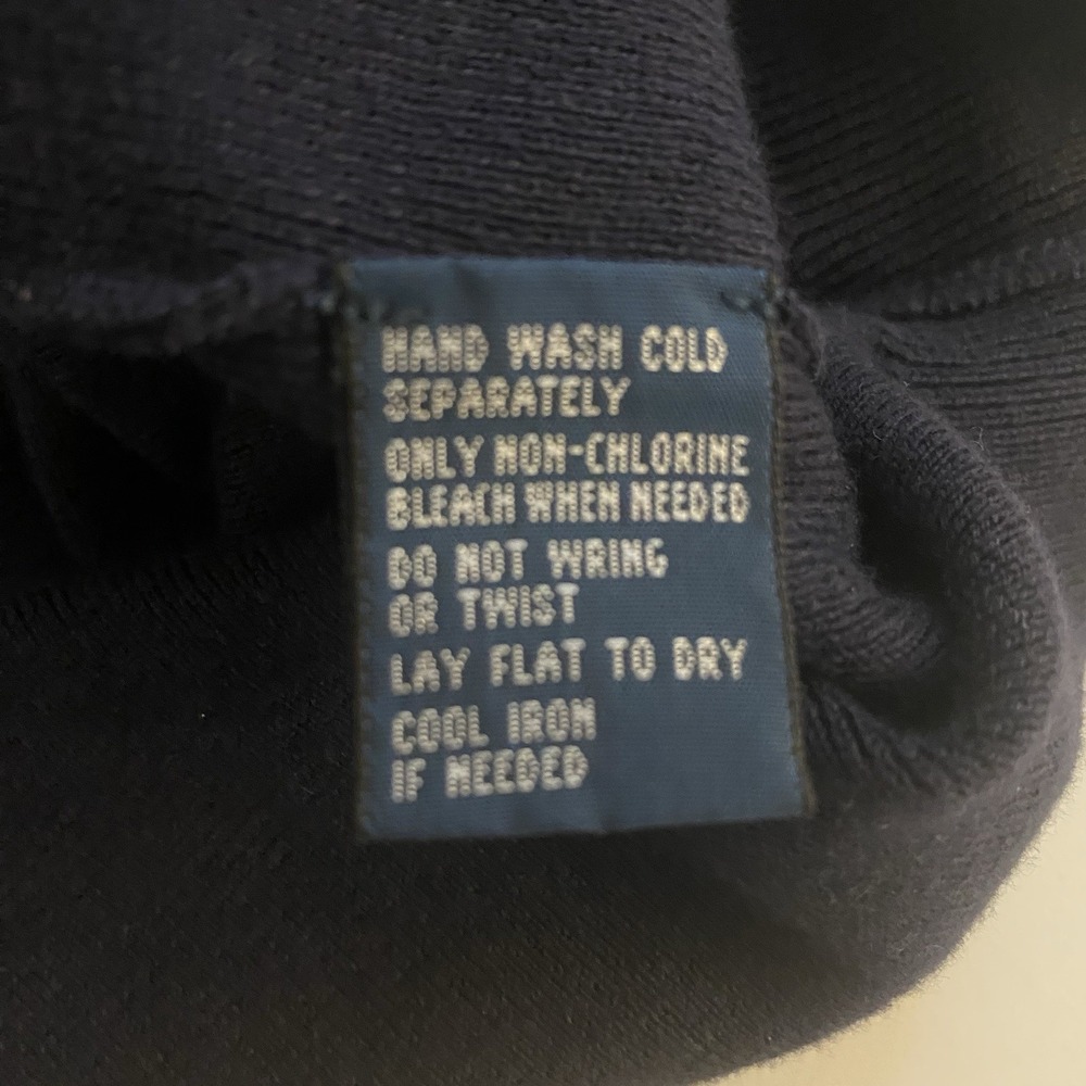 Vintage 90s‎ Men's Polo Ralph Lauren Pima Cotton Navy Blue Crewneck Sweater XL - Picture 10 of 11